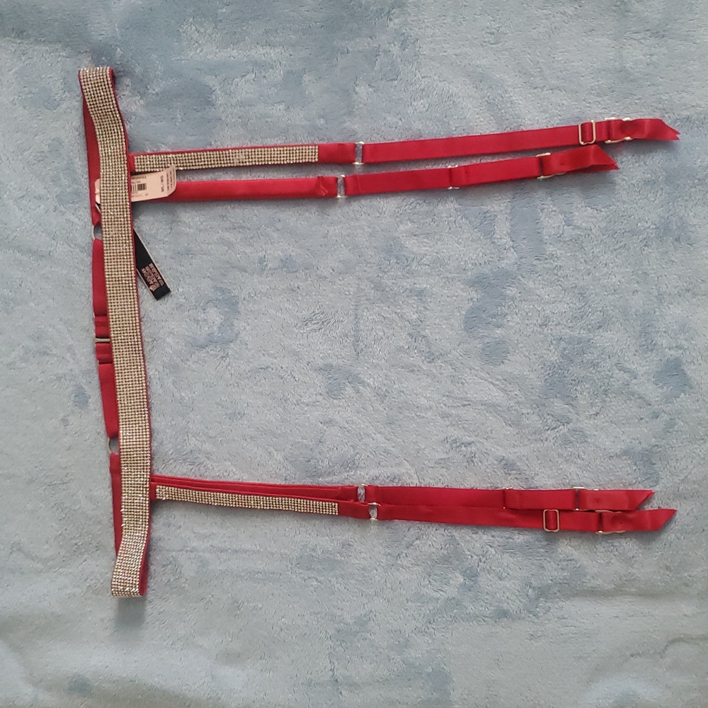 Victoria’s Secret Shine Red Garder Belt Sz M/L